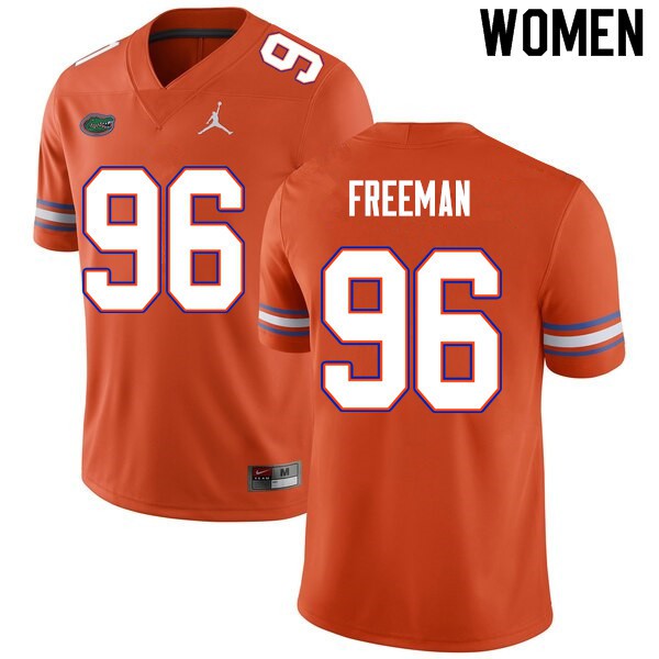 Women #96 Travis Freeman Florida Gators College Football Jerseys Orange